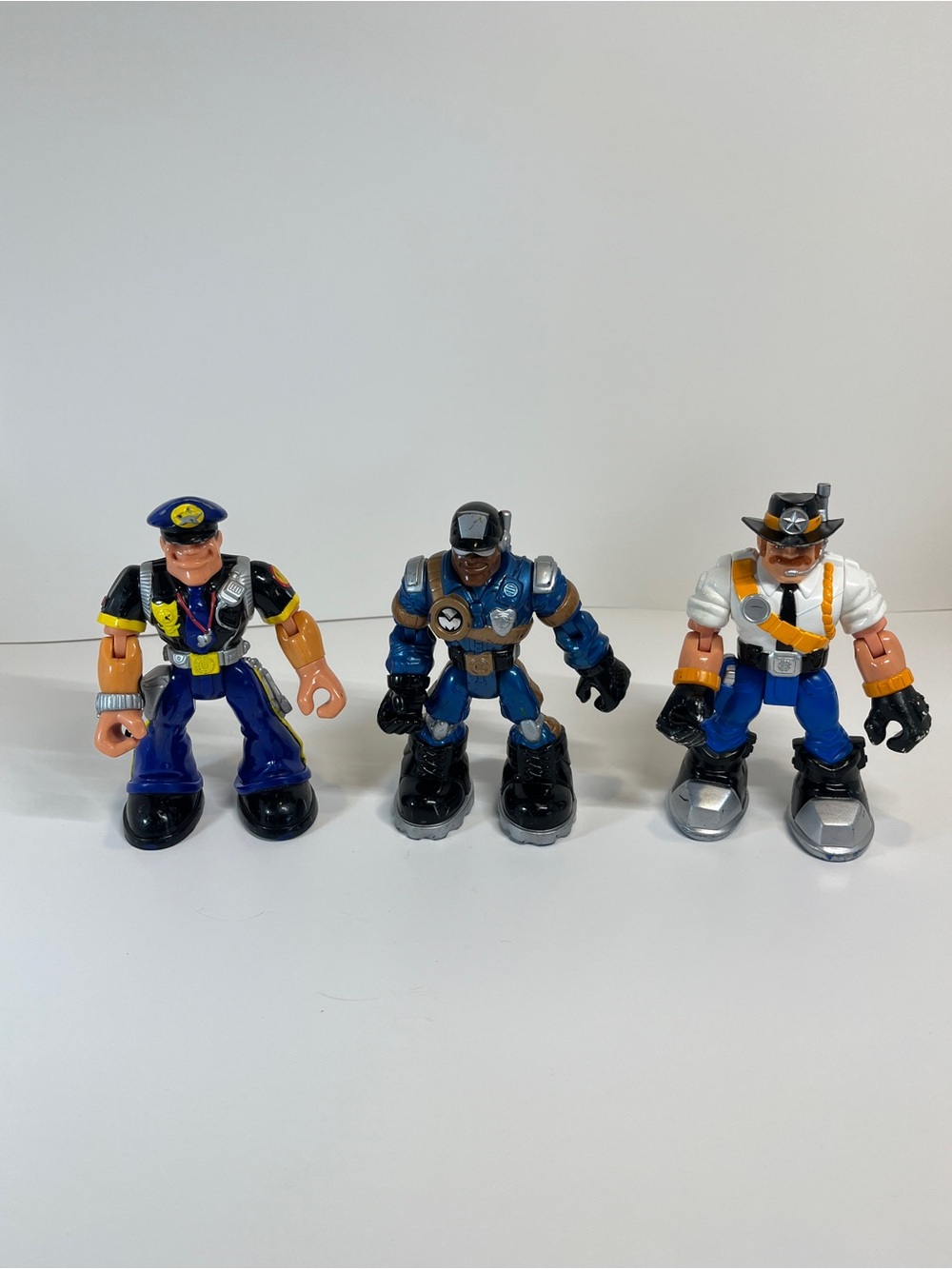 Vtg Y2k Rescue Heroes Action Figure Lot Fisher-Price Jake Siren Cyldes Mattel